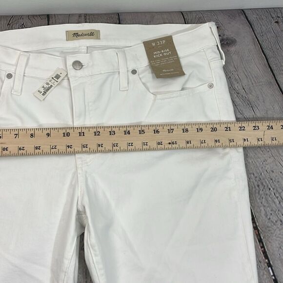 Madewell Mid Rise Kick Out With Magic Pocket White Size W 33P plus size - Picture 11 of 13